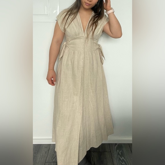 Maxi linen dress with front buttons - Picture 8 of 8